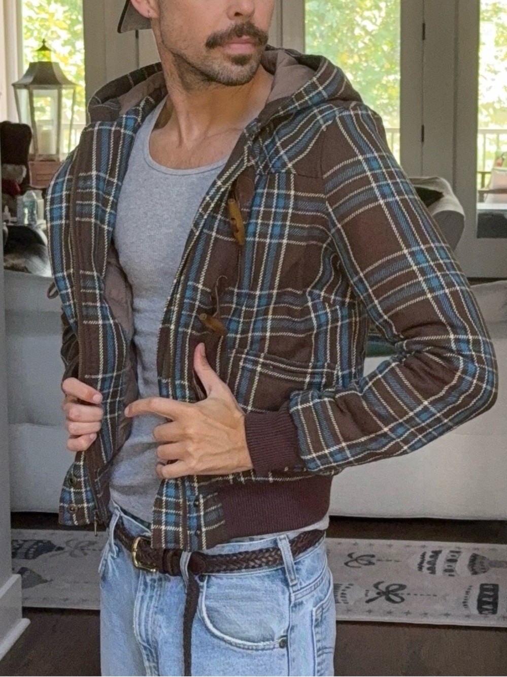 Fossil Plaid Down Toggle Jacket π€